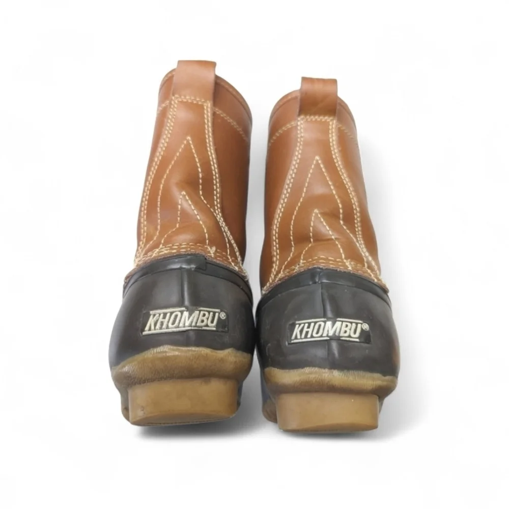 Khombu Letty Leather and Rubber Duck Boots in Brown and Tan Size 7